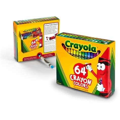 64 crayons metal box|64 pack crayons with sharpener.